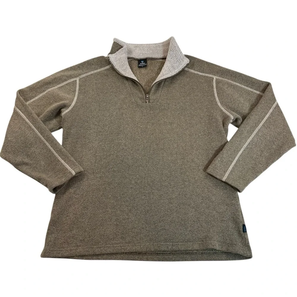 Kuhl Europa 1/4 Zip Fleece Sweater Size XL Pullover Sherpa Alfpaca Tan Jacket